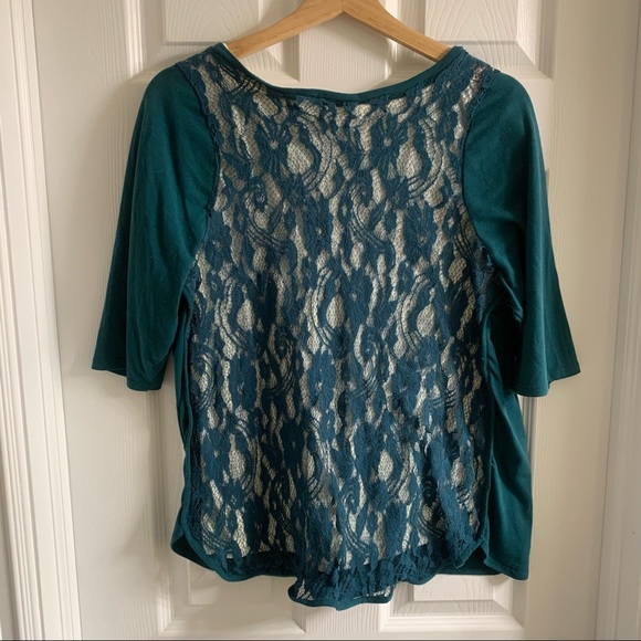 Lane Bryant green lace-back top, size 14/16 - Picture 4 of 4